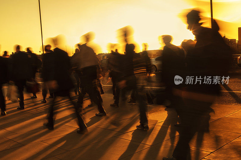 Rush Hour, Business People at Sunset, London